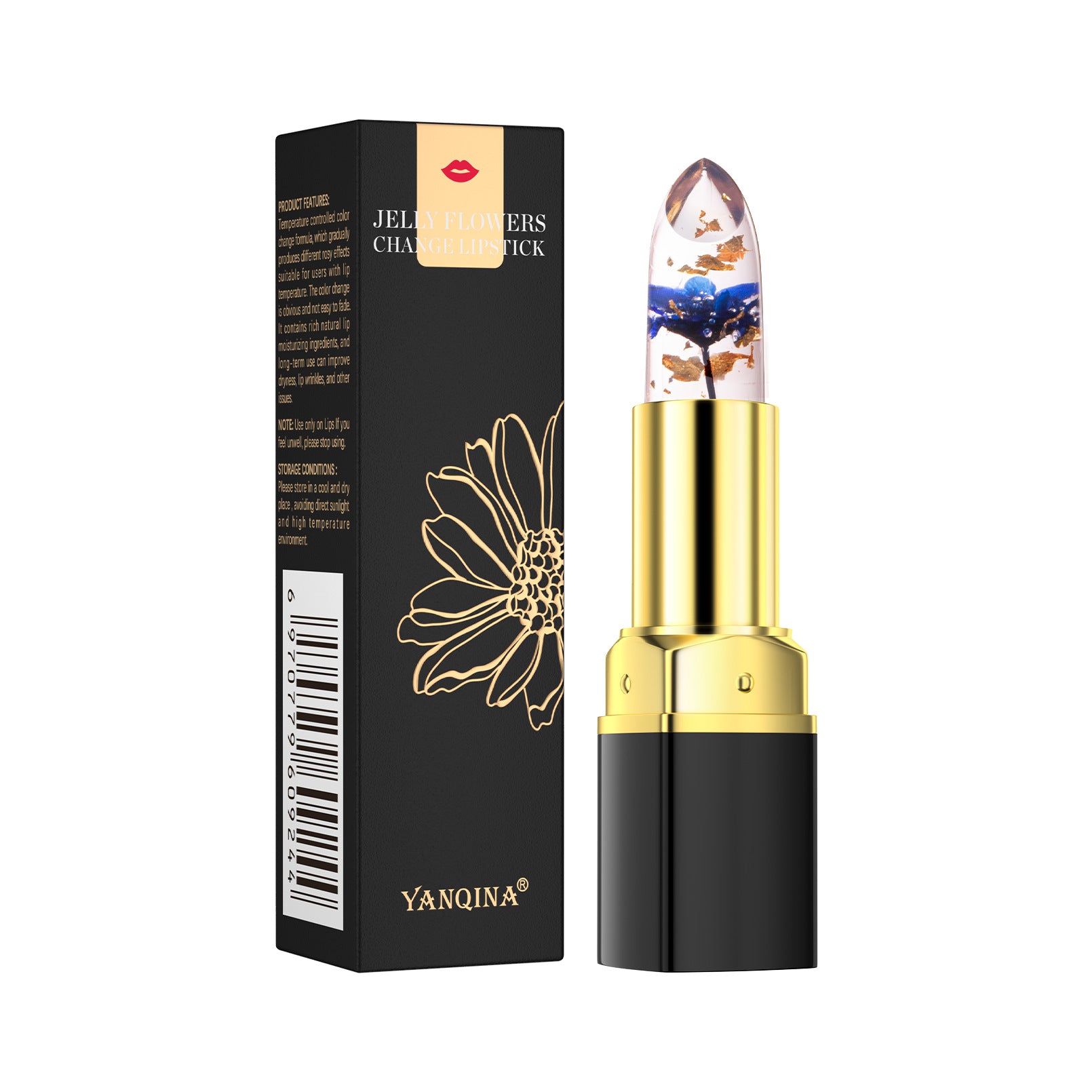 Petal Flower Color Changing No Stain On Cup Temperature Change Lipstick Three-color Jelly Lipstick Petal Flower Color Changing No Stain On Cup Temperature Change Lipstick Three-color Jelly Lipstick